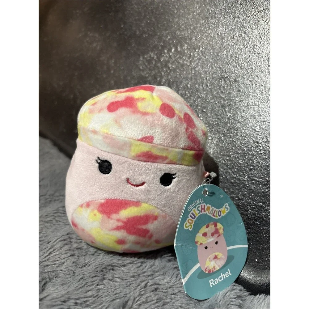 NEW Squishmallows 5” Inch RACHEL tie dye pink mushroom Groovy Hippie Food Squad